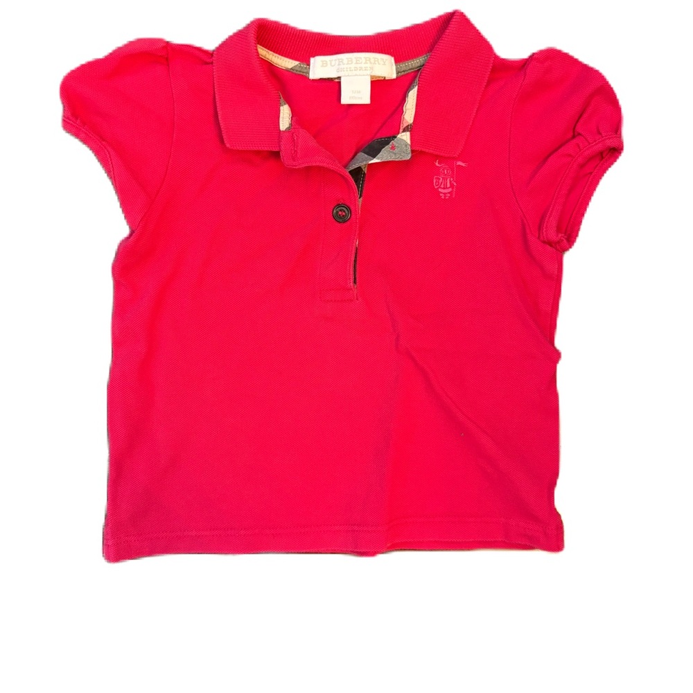 Burberry Kids Pink Polo Shirt - 12 months
